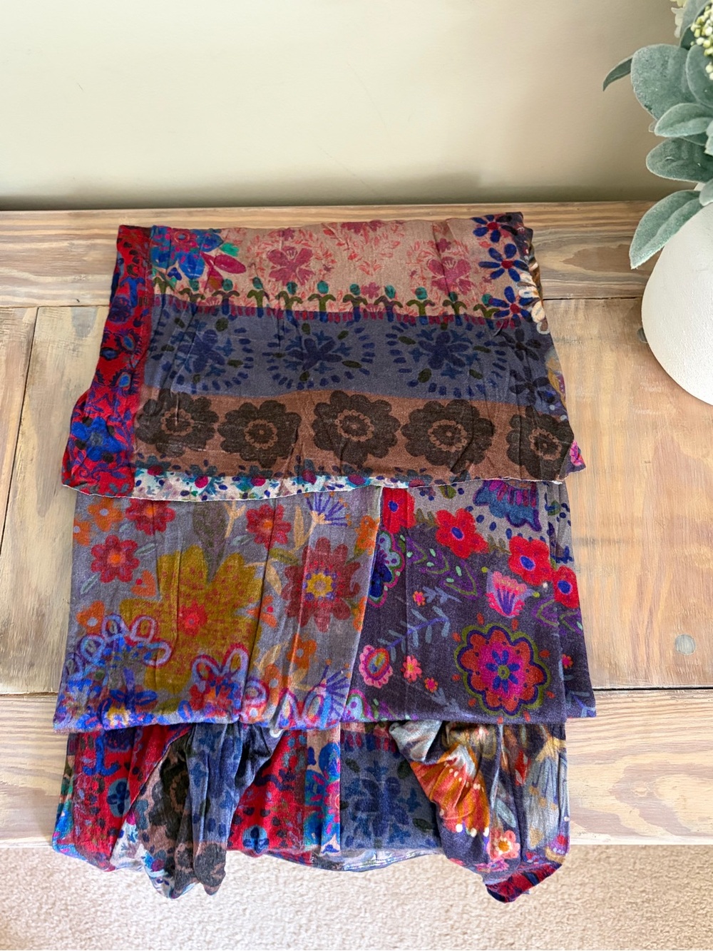 NATURAL LIFE Patchwork Floral Long Sleeve Maxi Dress - Purple, Blue, Brown 🍂 🆕 - Picture 11 of 15